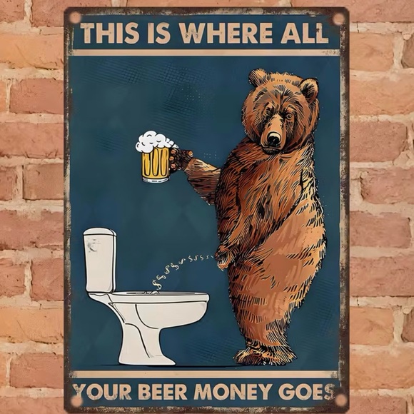 “This Is Where It All” Beer Metal Sign Wall Art 2D Flat Metal Wall Art New - Picture 1 of 6